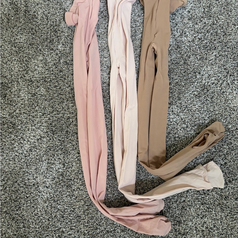 Bloch Ballet Tights Trio in Pink, Cream, and Tan